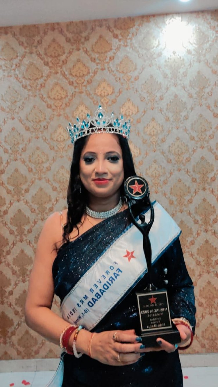 Richa Shailja as Newly Crowned Mrs Faridabad 2023 organised by Forever Star India